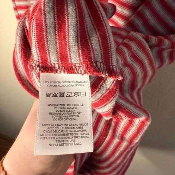 We The Free Striped Frenchie Dress Soft Knit T-Shirt 100% Cotton Size Medium - Picture 5 of 9